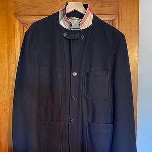 Mens Burberry Brit Navy Wool Mix Jacket